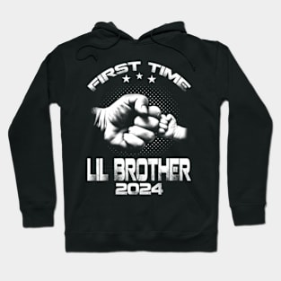 First Time Lil Brother Est 2024  Father's Day Hoodie